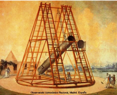 Ilustración del gran telescopio de Herschel de Madrid - OAN Ilustración del gran telescopio de Herschel de Madrid - OAN